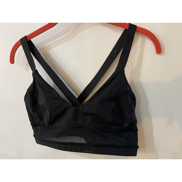 NEW Lululemon Body Con Sports Bra Long Line Mesh Panels Size 8 A/B Cup Black - Picture 3 of 8